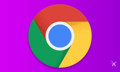 google chrome logo on purple background for google search